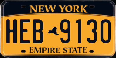 NY license plate HEB9130