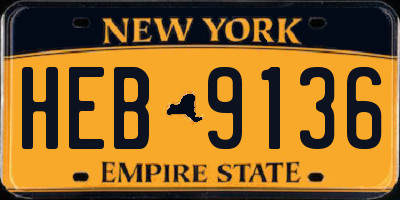 NY license plate HEB9136