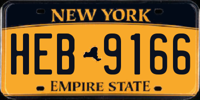 NY license plate HEB9166