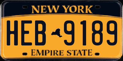 NY license plate HEB9189