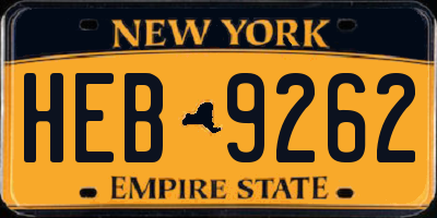 NY license plate HEB9262
