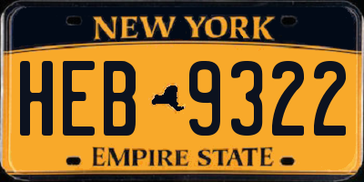 NY license plate HEB9322