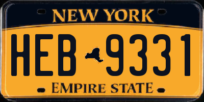 NY license plate HEB9331