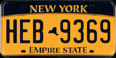 NY license plate HEB9369