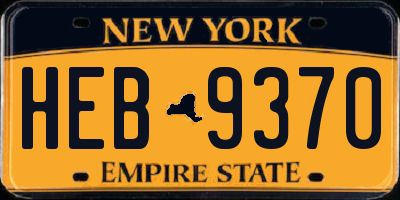 NY license plate HEB9370