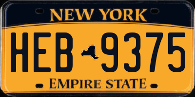 NY license plate HEB9375