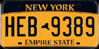 NY license plate HEB9389