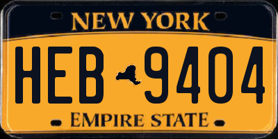 NY license plate HEB9404