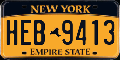 NY license plate HEB9413