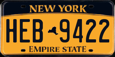 NY license plate HEB9422
