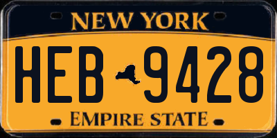 NY license plate HEB9428