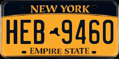 NY license plate HEB9460
