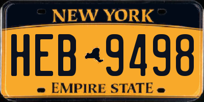 NY license plate HEB9498
