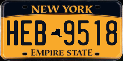 NY license plate HEB9518