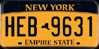 NY license plate HEB9631
