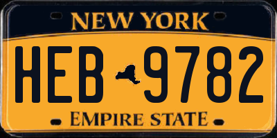 NY license plate HEB9782