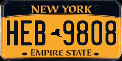 NY license plate HEB9808