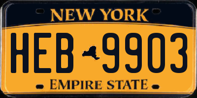 NY license plate HEB9903