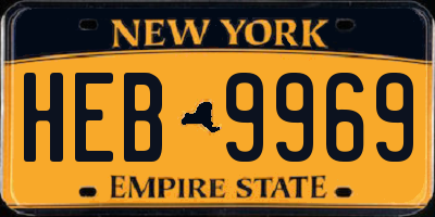 NY license plate HEB9969