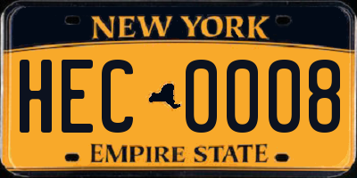 NY license plate HEC0008