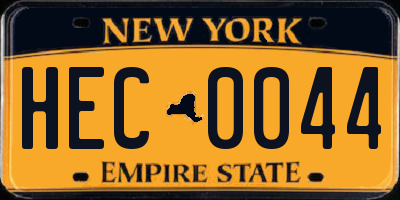 NY license plate HEC0044