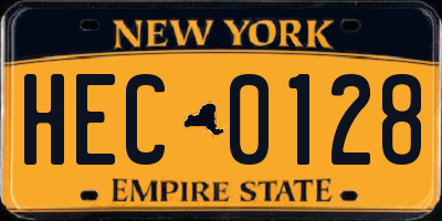 NY license plate HEC0128
