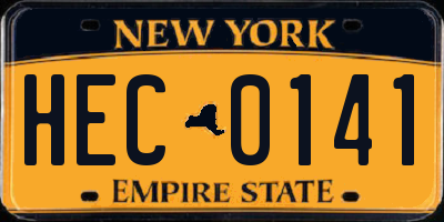 NY license plate HEC0141