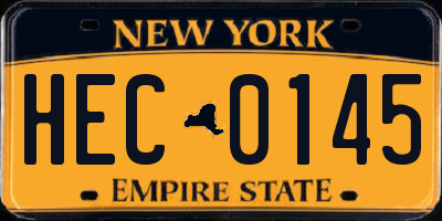 NY license plate HEC0145