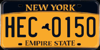 NY license plate HEC0150