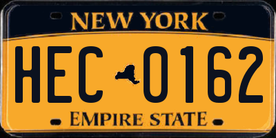 NY license plate HEC0162