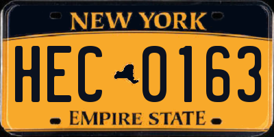 NY license plate HEC0163