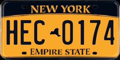 NY license plate HEC0174