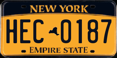 NY license plate HEC0187