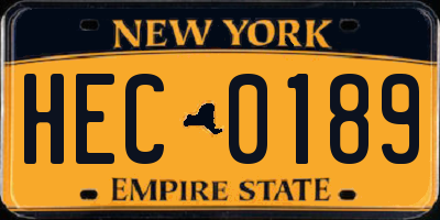 NY license plate HEC0189