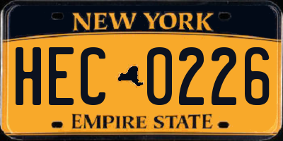 NY license plate HEC0226