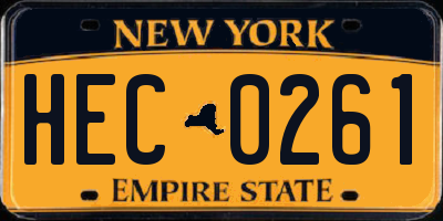 NY license plate HEC0261
