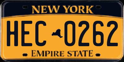 NY license plate HEC0262