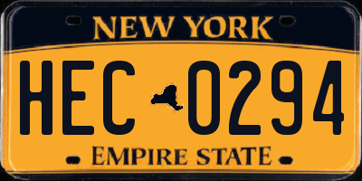 NY license plate HEC0294