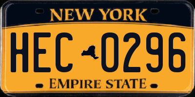NY license plate HEC0296