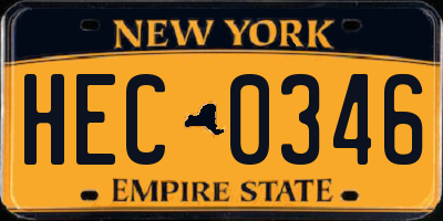 NY license plate HEC0346