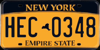 NY license plate HEC0348