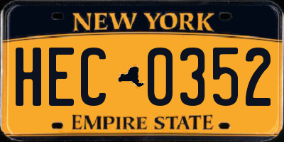 NY license plate HEC0352