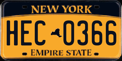 NY license plate HEC0366
