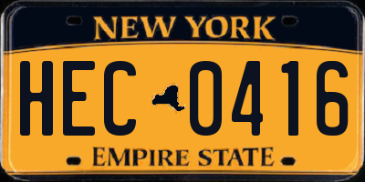 NY license plate HEC0416