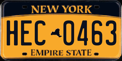 NY license plate HEC0463