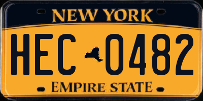 NY license plate HEC0482