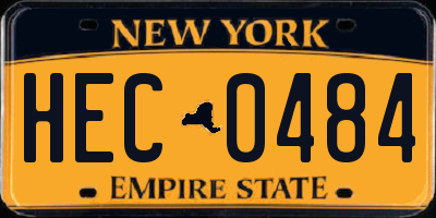 NY license plate HEC0484