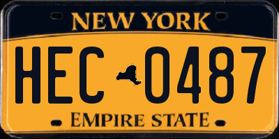NY license plate HEC0487