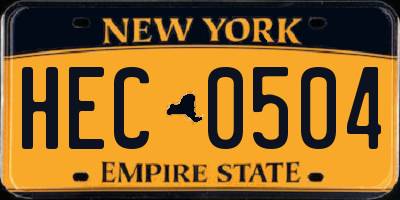 NY license plate HEC0504
