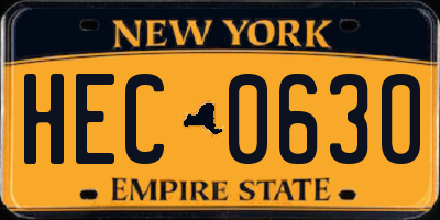 NY license plate HEC0630